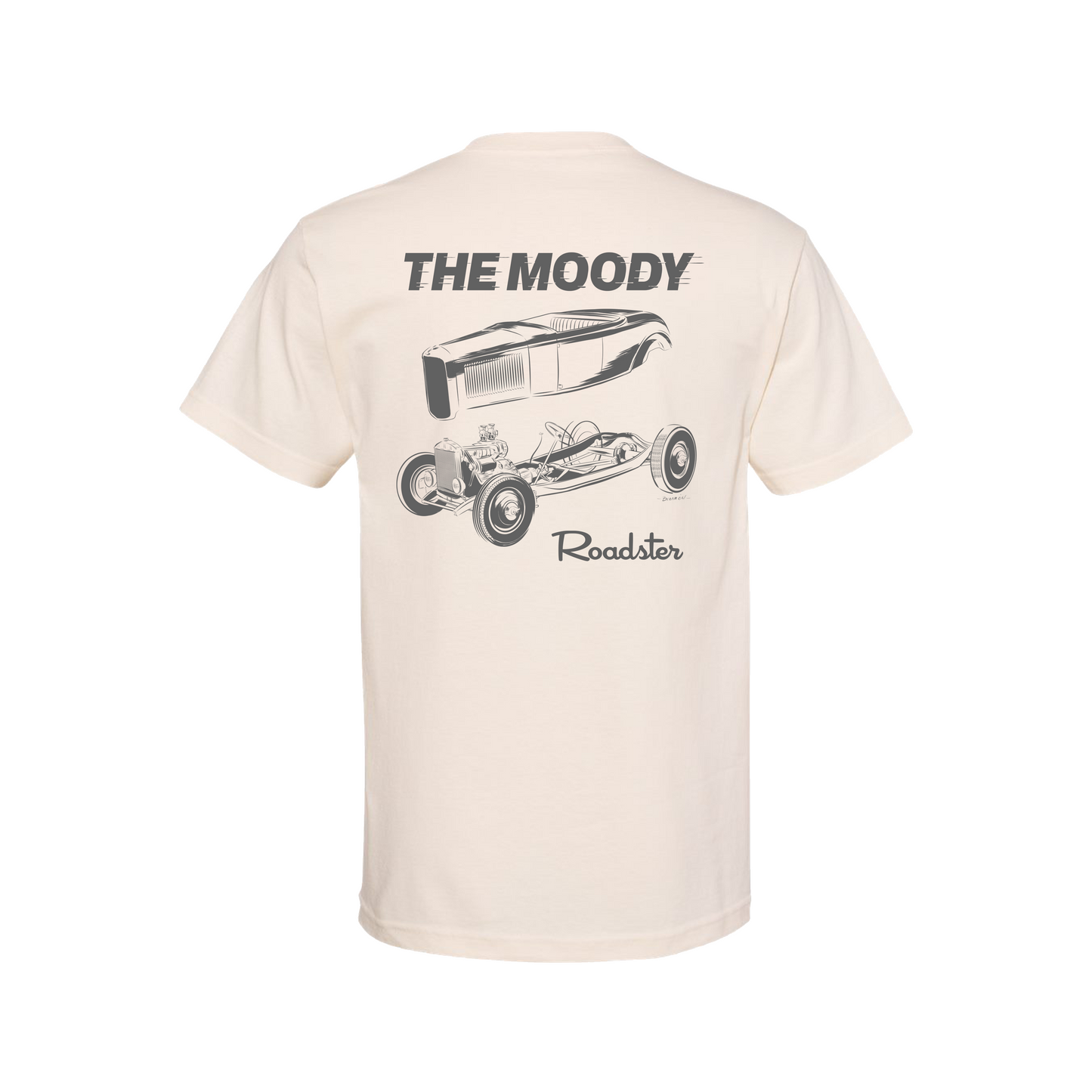 The Moody Roadster Cutaway Off-White Tee