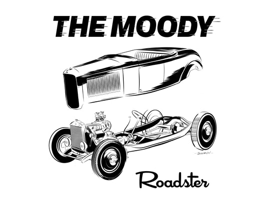 The Moody Roadster Cutaway Sticker